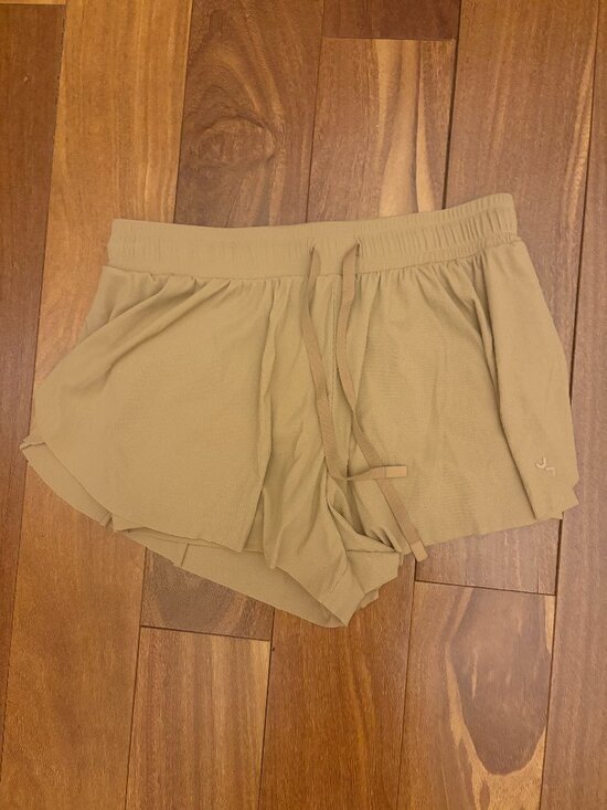 JoyLab Pants - Joy Lab butterfly tan drawstring double layer athletic shorts